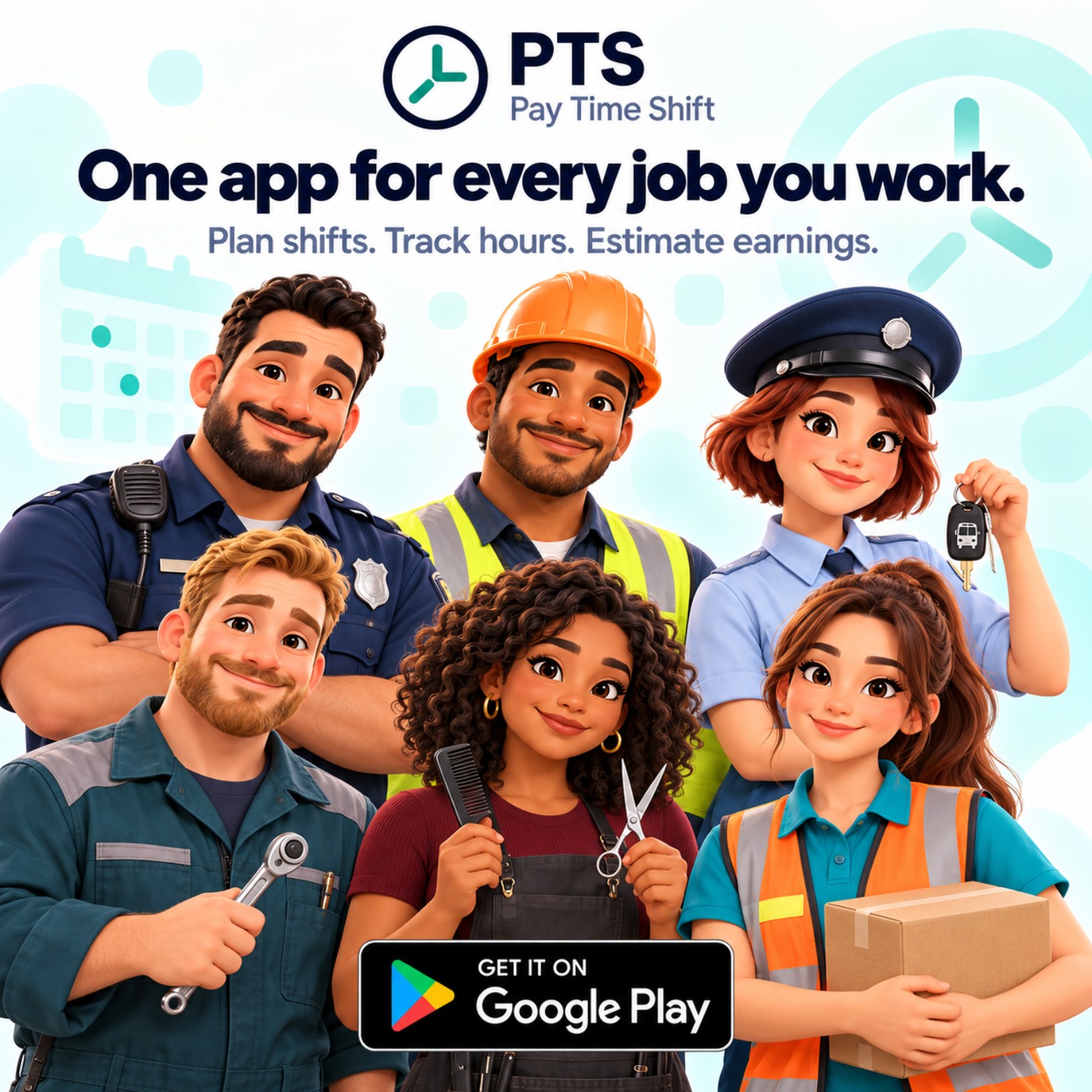 Security, construction, transport, technical and delivery workers